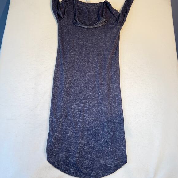 Bobeau New Cowl Neck Dress Woman's Small 45" Length Heathered Blue Boho Stretch - Picture 4 of 13